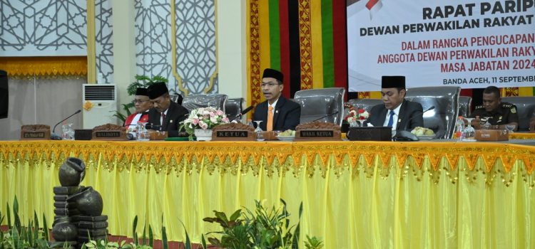 DPRK Banda Aceh Gelar Paripurna Pelantikan dan Pengucapan Sumpah Jabatan Anggota Dewan Periode 2024-2029